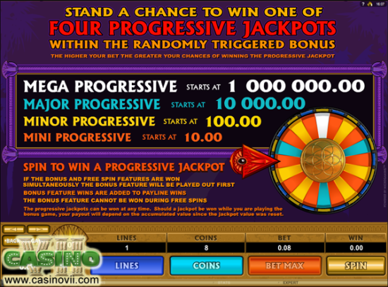 Mega Moolah Isis screen shot
