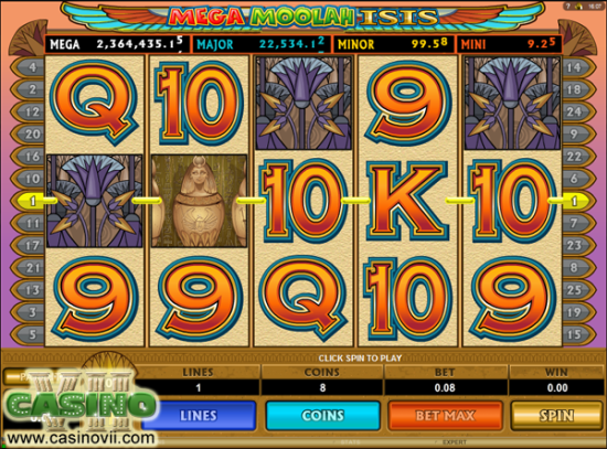Mega Moolah Isis screen shot